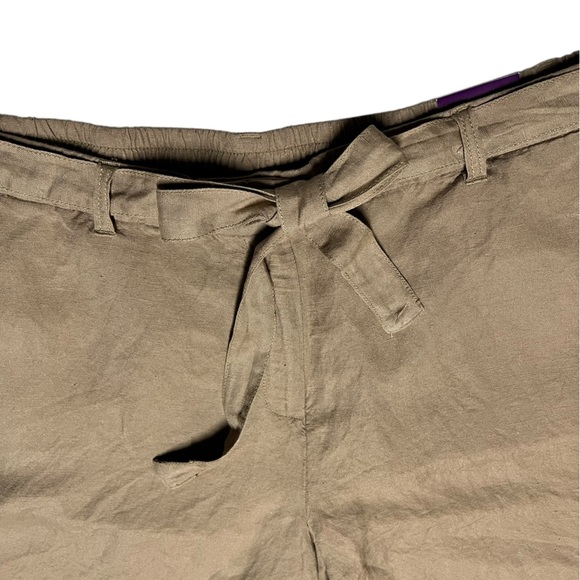 NWT Lane Bryant 22/24 Linen Blend Shorts Neutral Summer Fashion - Picture 2 of 6